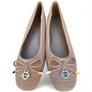 Nautica Women's Shoes Tan/Brown Faux Leather Ballet Style Flats Size 6
